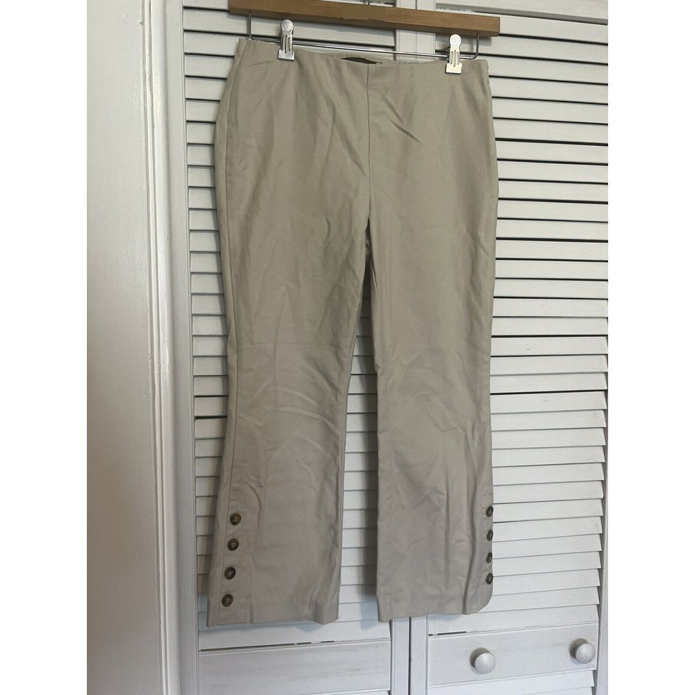 CROSBY. Women's Size 6 Pants Stretch Career Dress Pants Beige Cropped Mid Rise
